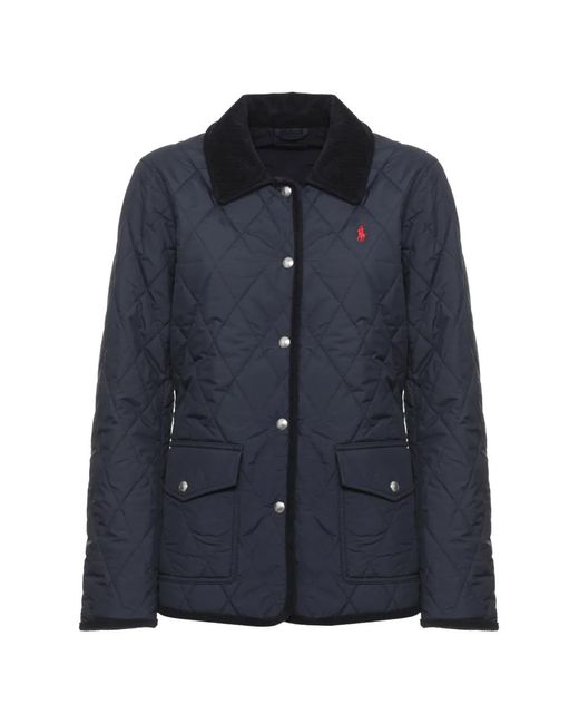 Polo Ralph Lauren Blue Quilted Corduroy-Collar Jacket