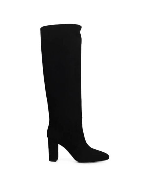 Via Roma 15 Black Block-Heel Knee-High Boots