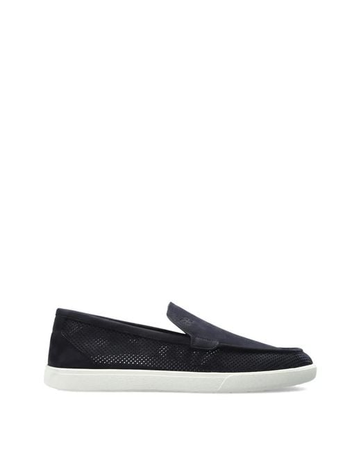 Fabi Blue Perforated Leather Sneakers for men