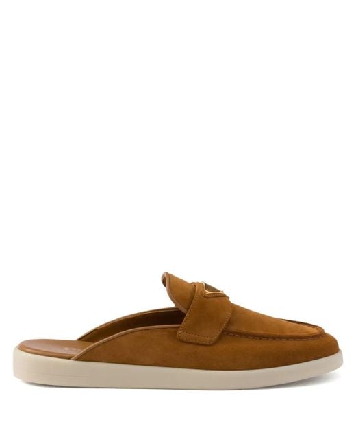 Prada Brown Suede Mules