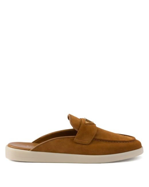 Prada Brown Suede Mules
