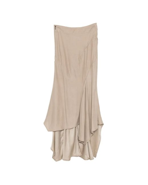 Yehuafan Natural Draped Panelled Skirt