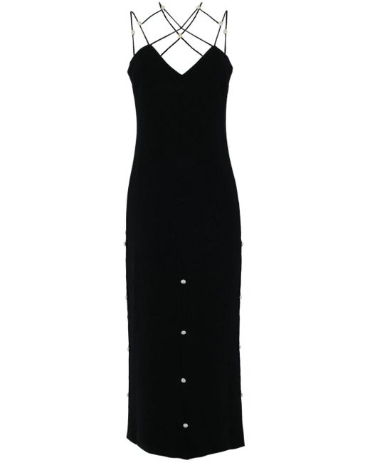 Stine Goya Black Christabel V-neck Maxi Dress