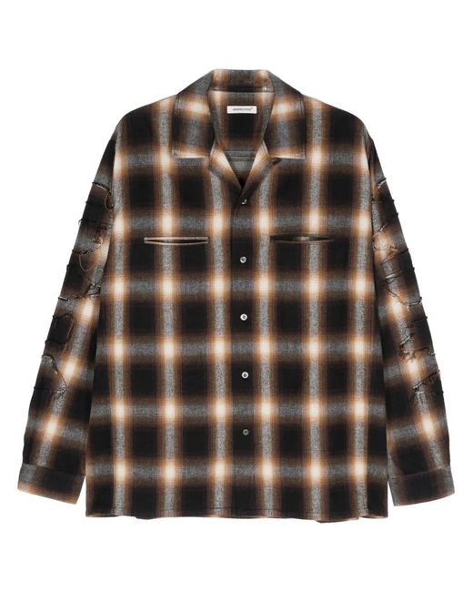 Undercover Brown Checkered Shirt for men