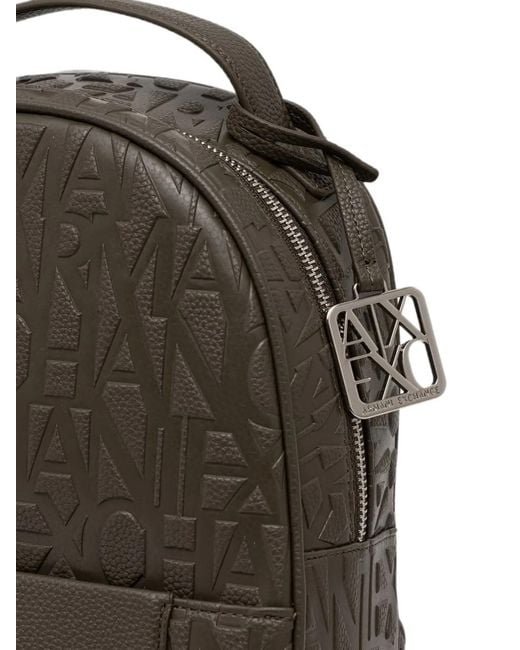 ARMANI EXCHANGE Green Logo-Debossed Pebbled Backpack