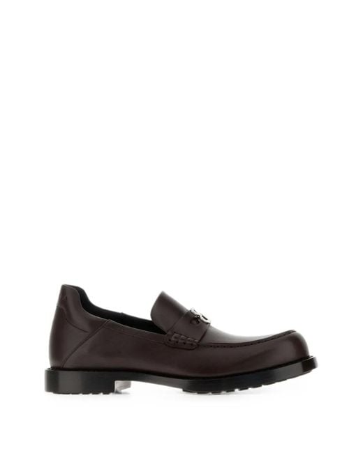 Balenciaga Black Comfy Logo-Plaque Leather Loafers