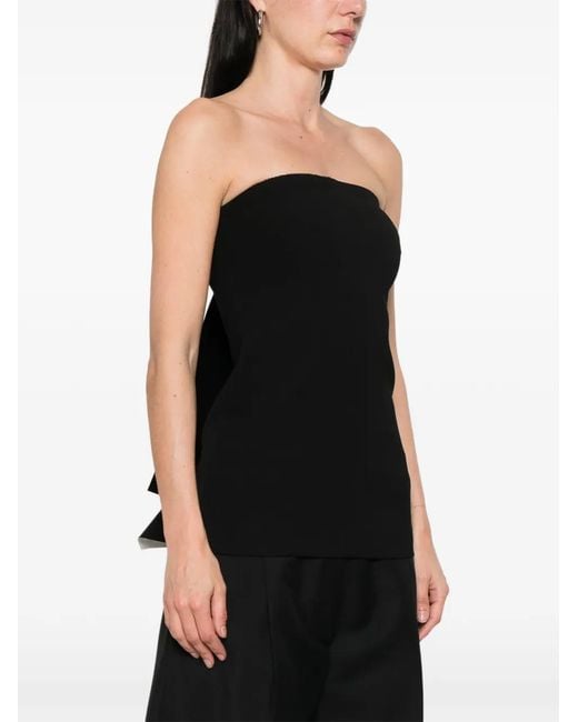 Entire studios Black Strapless Panelled Top