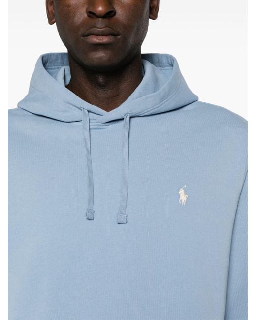 Polo Ralph Lauren Blue Logo Embroidery Sweatshirt for men