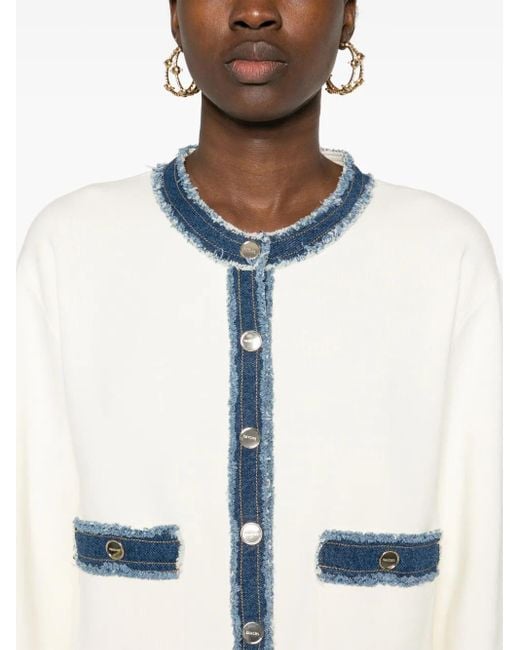 Chaqueta con ribete vaquero Sandro de color White