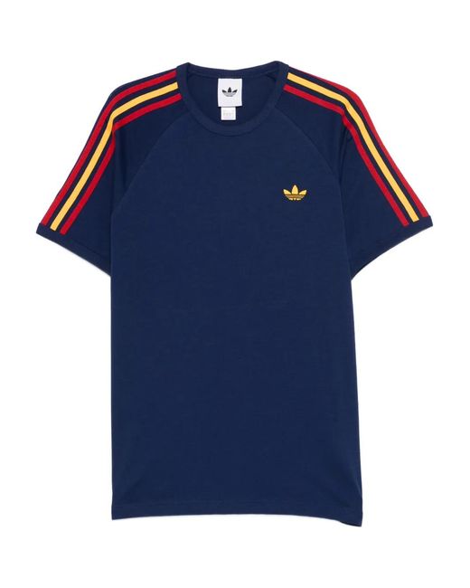 Adidas Blue 3-Stripes-Logo T-Shirt for men
