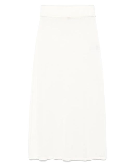 Totême White Long Knit Skirt