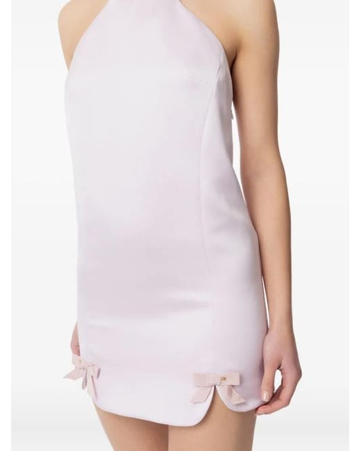 Elisabetta Franchi Bow-Detail Halterneck Dress in Purple | Lyst