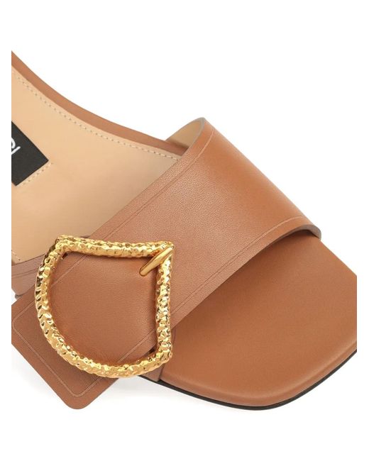 Sergio Rossi Brown Leather Sandals