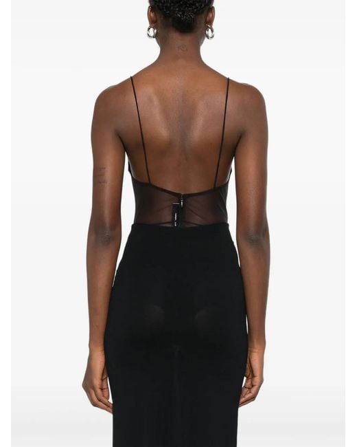 Alex Perry Gray V-Neck Zip Bodysuit