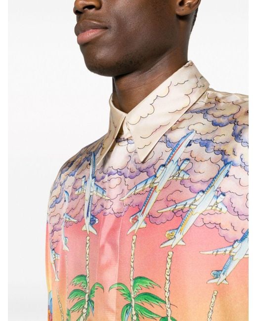 Camicia con stampa grafica di Casablancabrand in Multicolor da Uomo