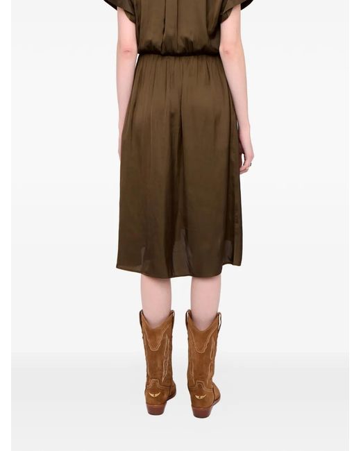 Abito Midi Riaz Con Scollo A V di Zadig & Voltaire in Brown