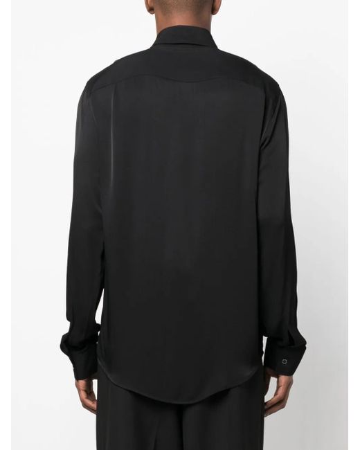 Patrizia Pepe Black Long-Sleeved Button-Up Shirt for men