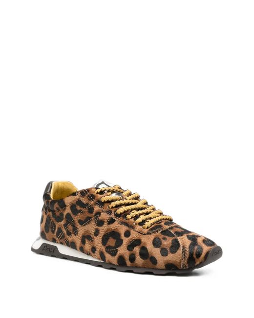 Ash Brown Leopard-Print Killbill Sneakers