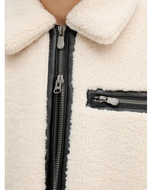 Save The Duck Natural Zip-Detail Sherpa Jacket for men