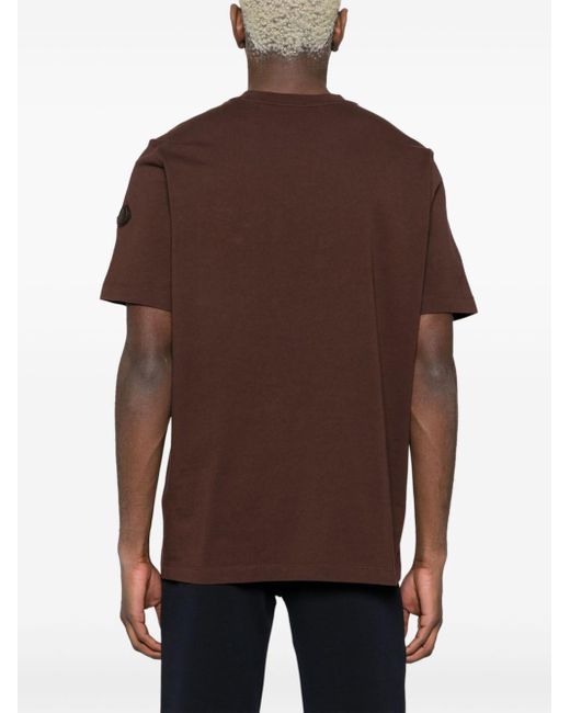Moncler T-Shirt mit Logo-Patch in Brown für Herren