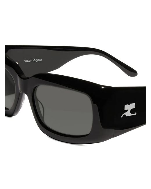 Courreges Black 69 Rectangle-Frame Sunglasses