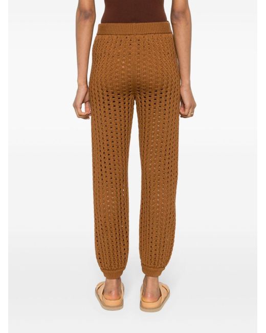 Max Mara Brown Open-knit Tapered Trousers
