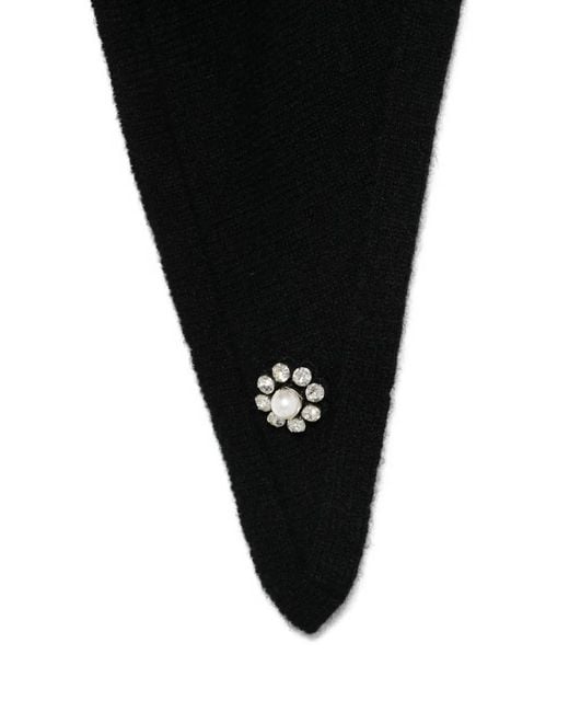 Simone Rocha Black Embellished Neckerchief