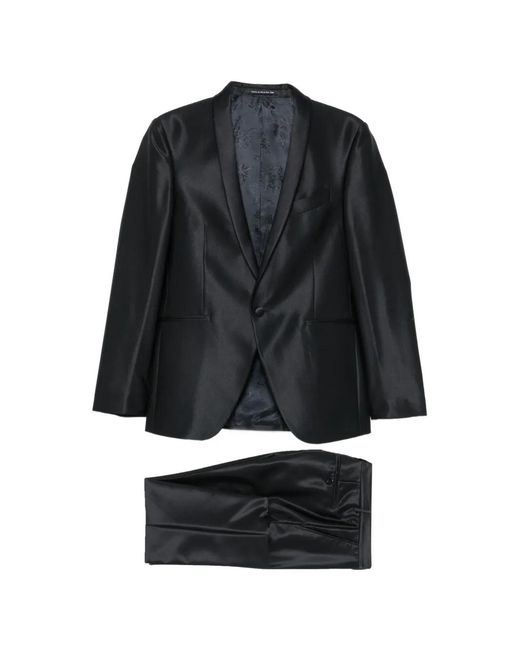 Carlo Pignatelli Black Satin-Finish S Suit for men