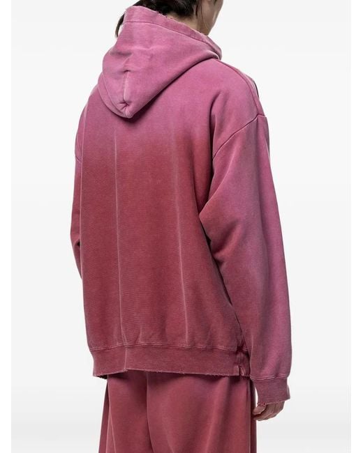 Maison Mihara Yasuhiro Red Sun Faded Like Distressed Hoodie for men
