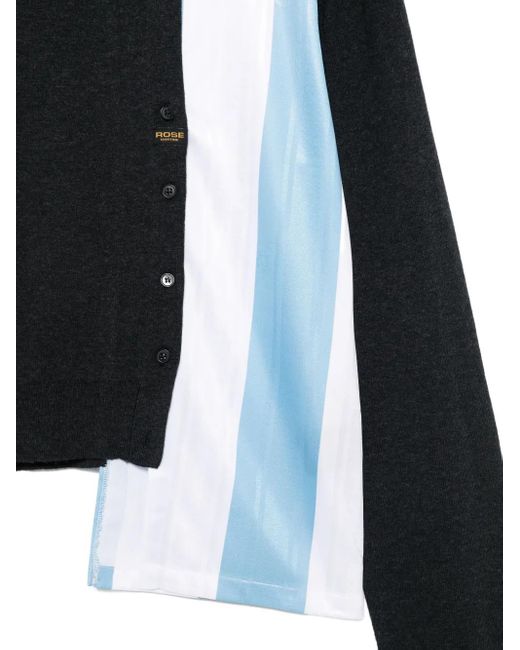 Martine Rose Black Striped Panelled Cardigan for men