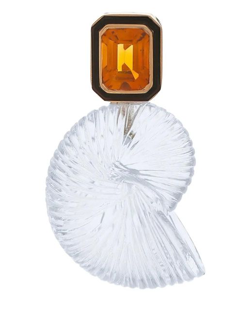 Dezso by Sara Beltran White 18K Rose Nautilus Quartz And Citrine Pendant