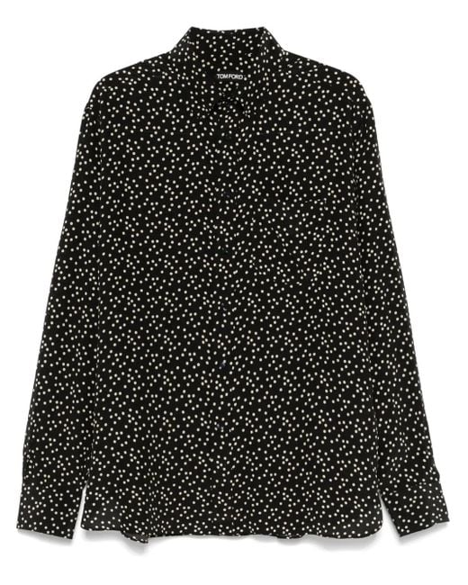 Tom Ford Black Fluid Silk Shirt For for men