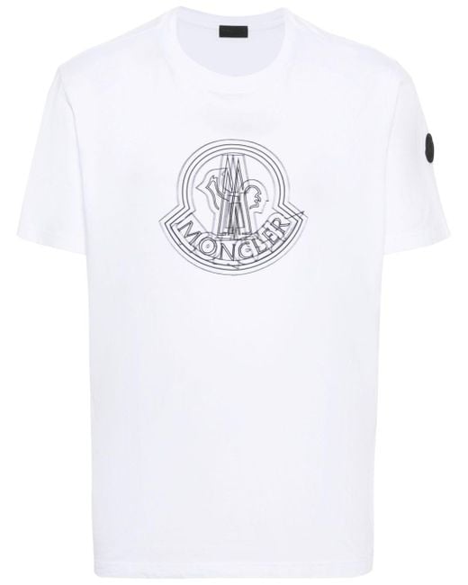Camiseta con aplique del logo Moncler de hombre de color White