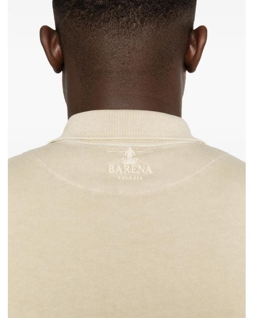 Barena Natural Buttoned Short-Sleeve Polo Shirt for men