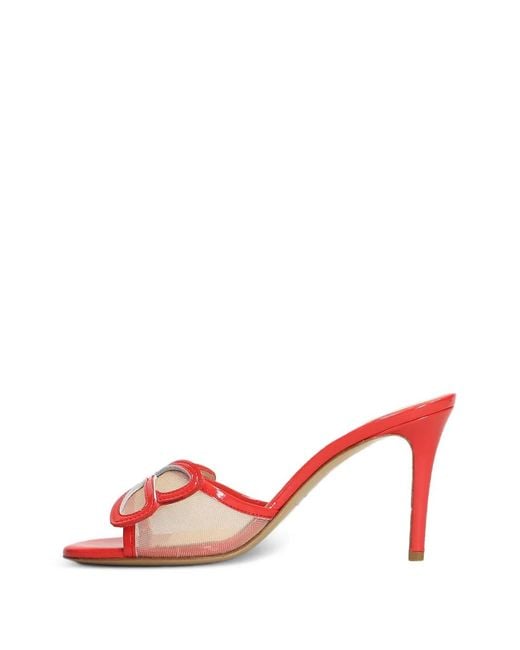 Fabio Rusconi Pink Bow-Detail Mesh Mules