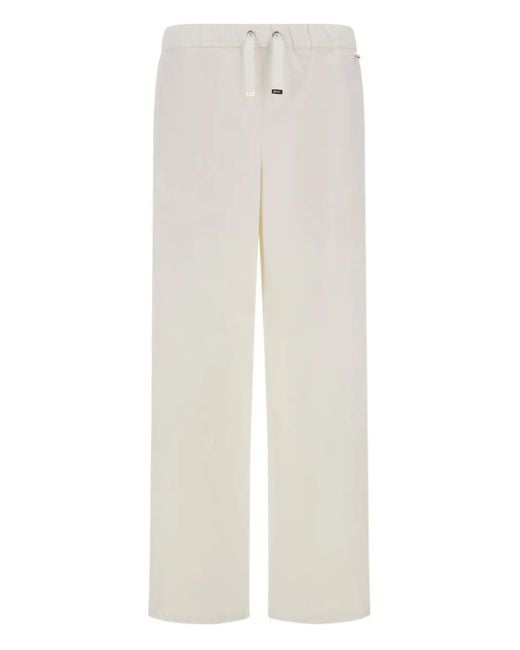 Herno White Drawstring-Waist Trousers