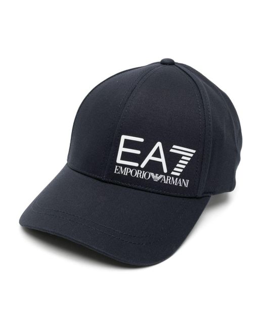EA7 Blue Logo-print Baseball Cap for men