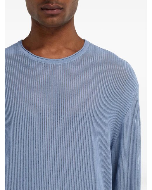 Ferragamo Blue Crew Neck Sweater for men
