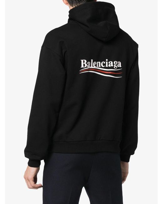 Balenciaga Black Political Logo Hoodie for men