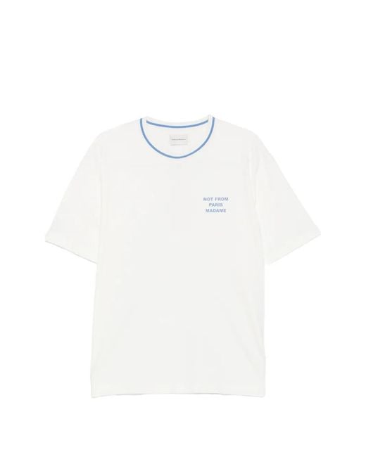 Drole de Monsieur White Cotton T-Shirt for men