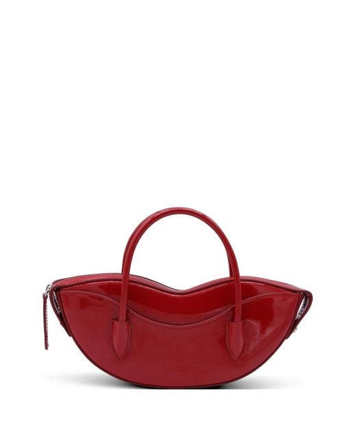 Fiorucci Red Sac Porté Épaule Zippé En Cuir À Anses