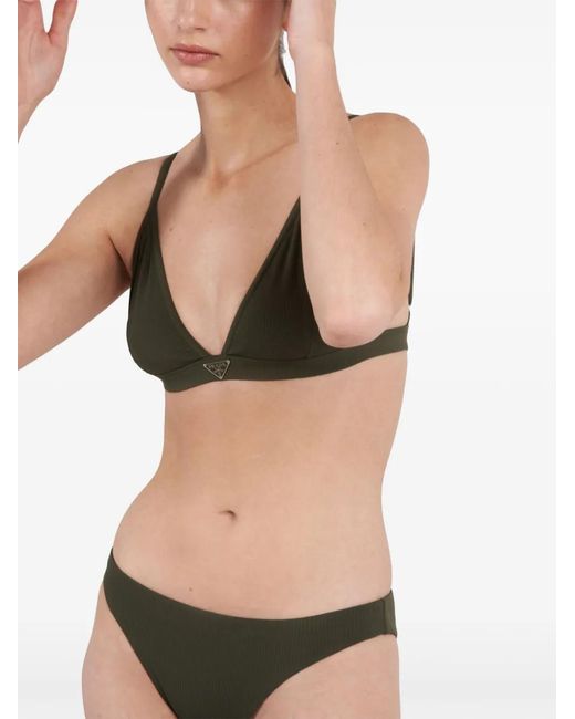 Prada Natural Fine-Ribbed Bikini Bottom