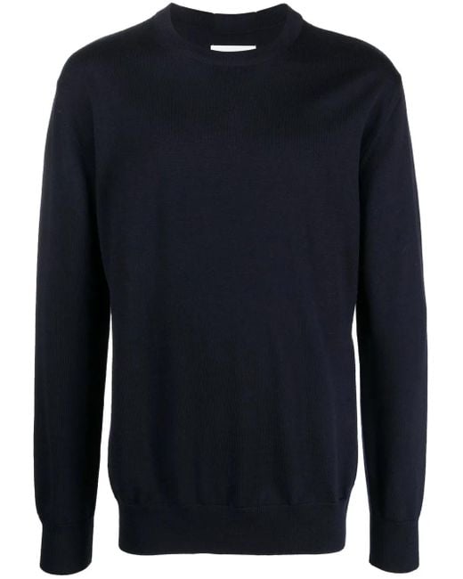 Jil Sander Blue Crew-Neck Wool Jumper for men