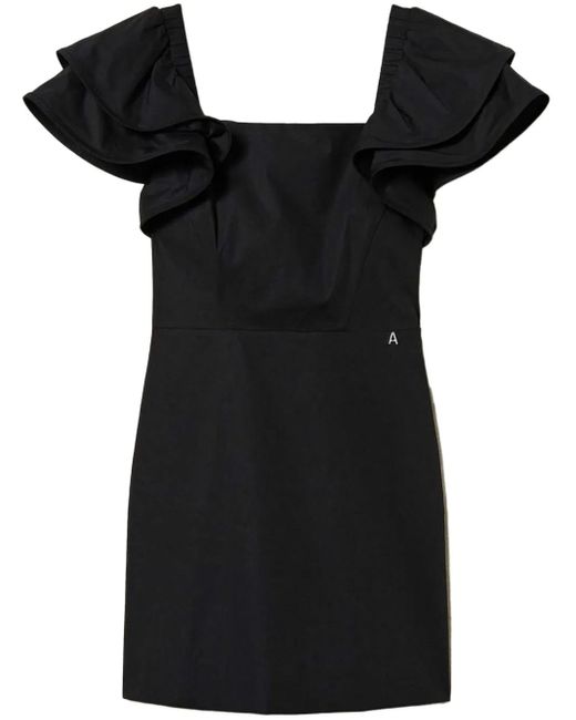 Twinset Black Ruffled Mini Dress
