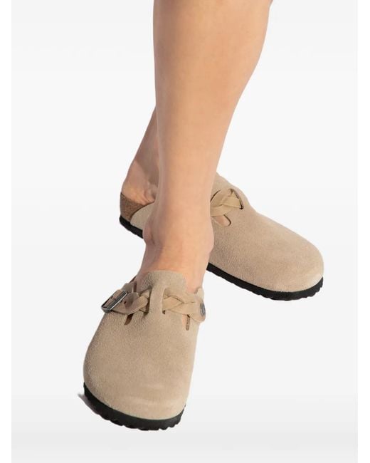 Birkenstock Multicolor Boston Braided Suede Flat Mules