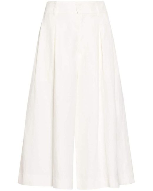P.A.R.O.S.H. White Pleated Below-knee Shorts