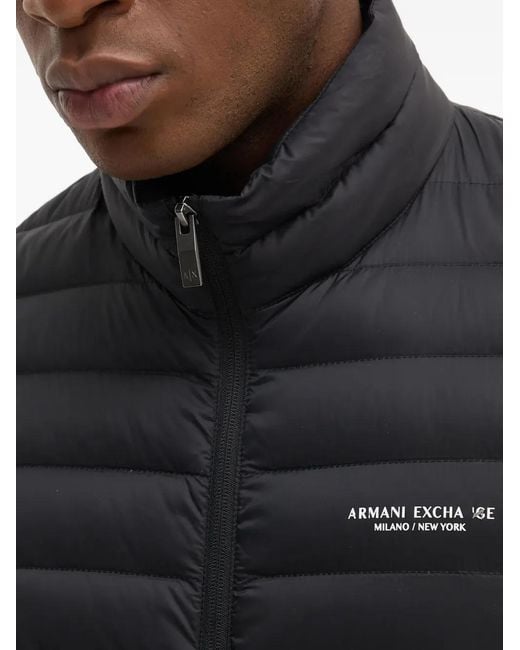 ARMANI EXCHANGE Gray Zip-Fastening Padded Jacket for men