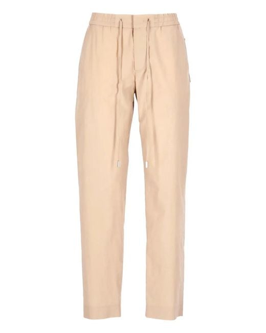 PT Torino Natural Drawstring-Waist Cotton Trousers