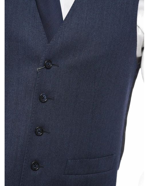 Corneliani Blue Leader Wool Waistcoat for men