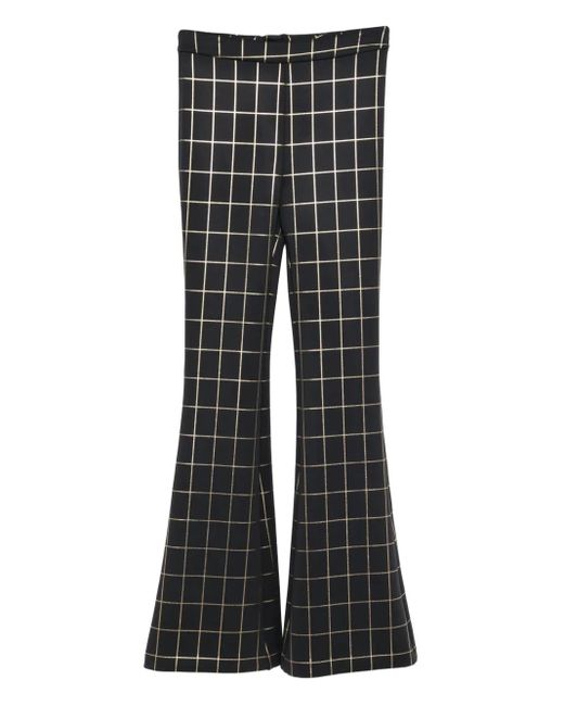 Cynthia Rowley Black Checked Flared Trousers